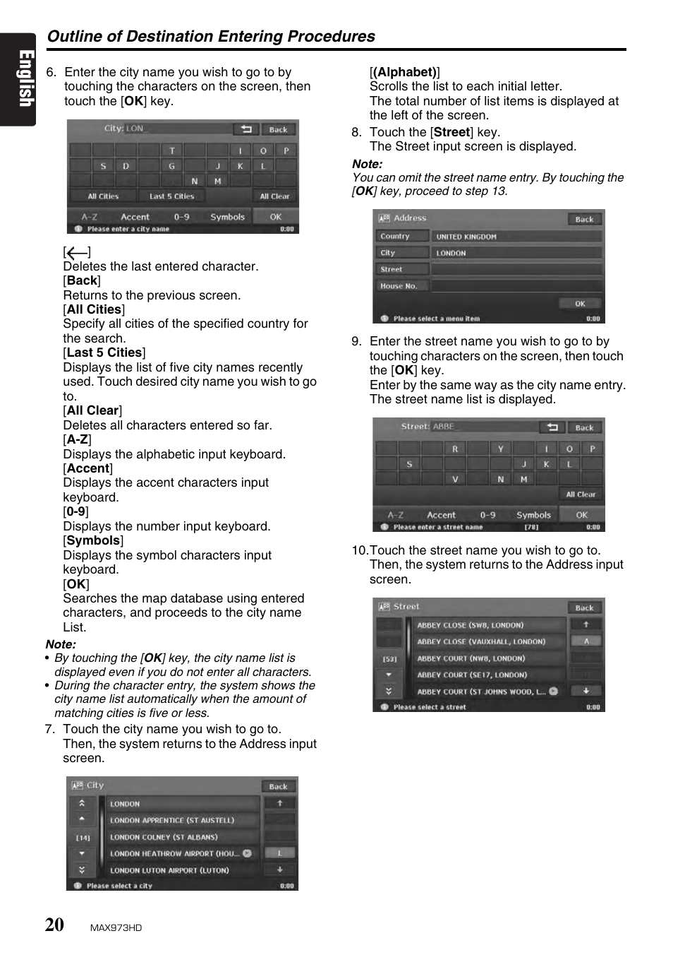 English, Outline of destination entering procedures | Clarion MAX973HD User Manual | Page 19 / 187