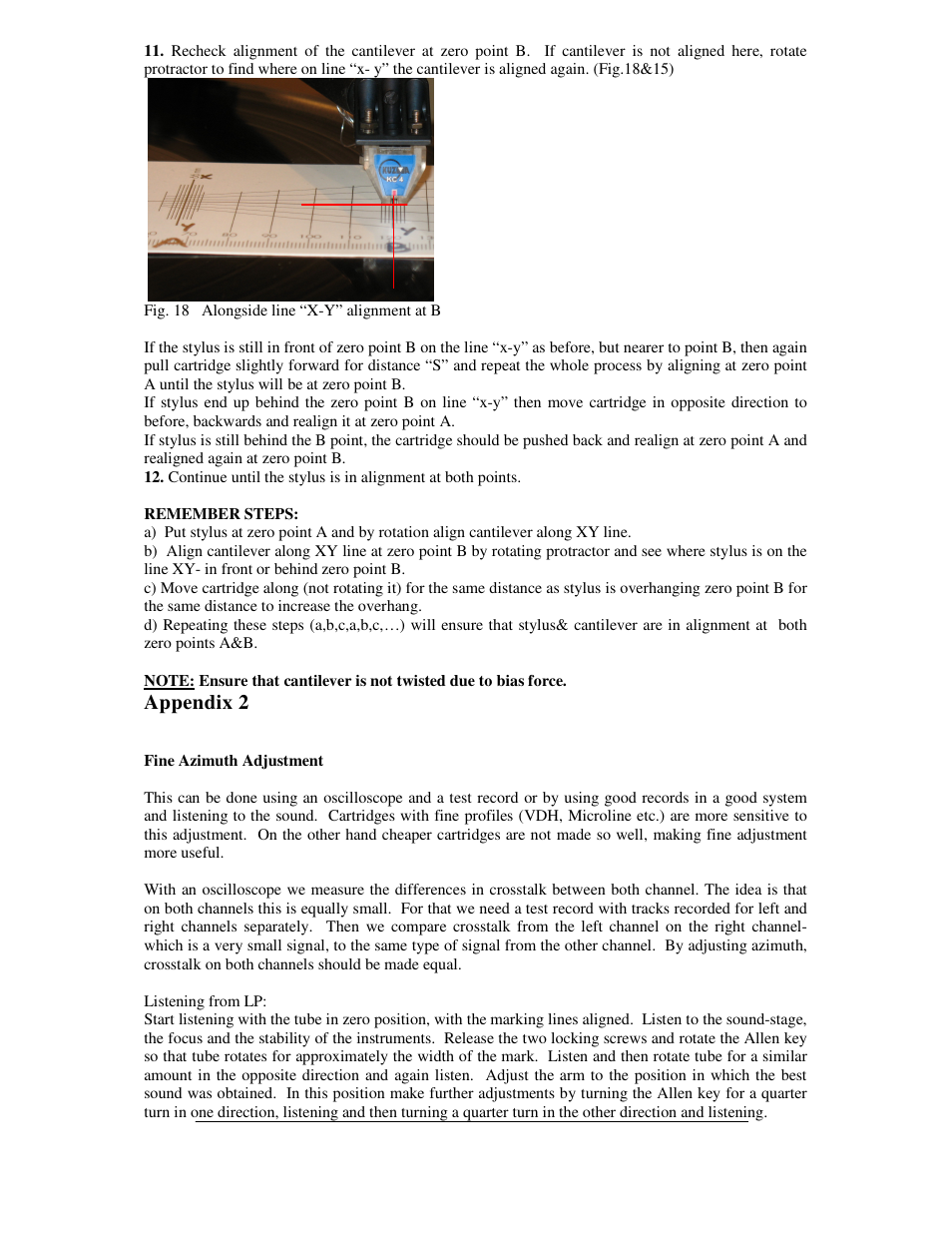 Appendix 2 | Kuzma Cartridge set up User Manual | Page 3 / 5