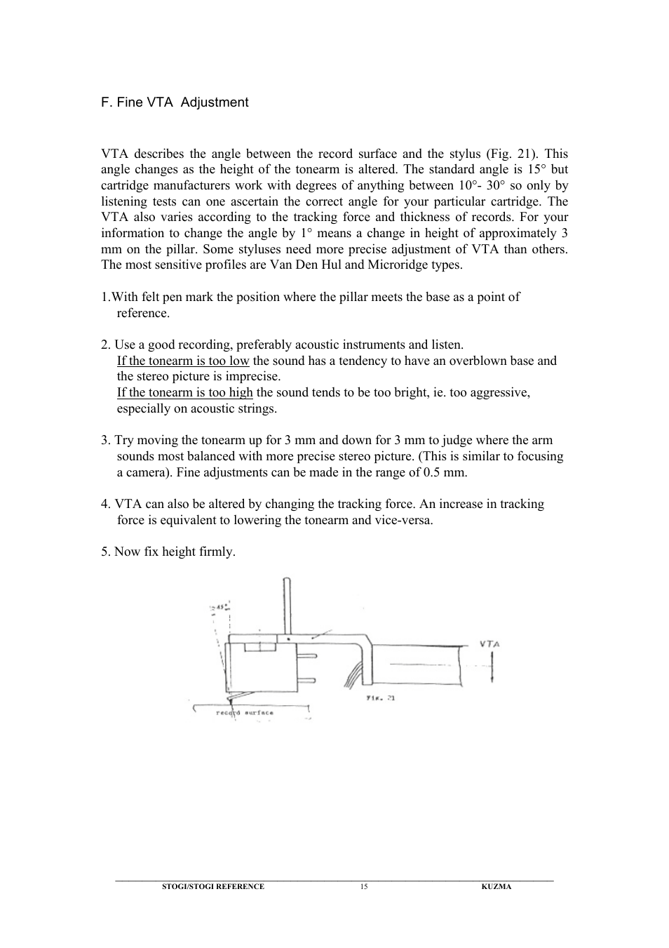 Kuzma Stogi Reference User Manual | Page 15 / 25