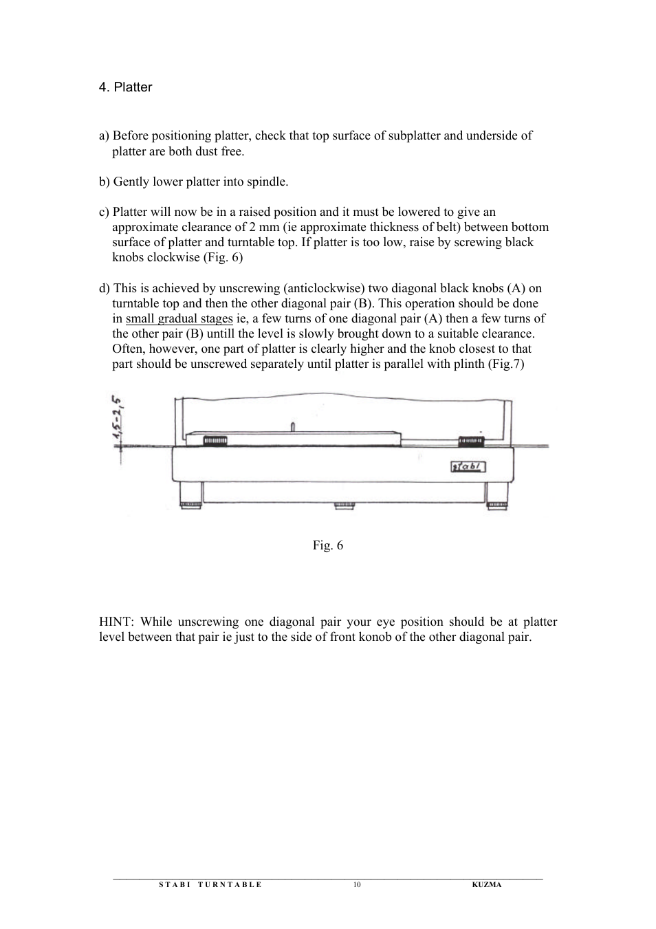 Kuzma Stabi User Manual | Page 10 / 29