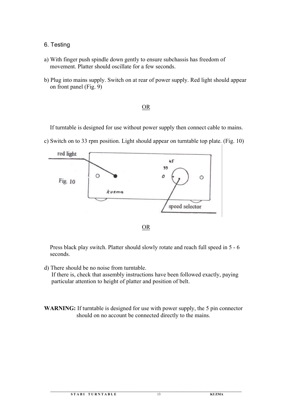 Kuzma Stabi User Manual | Page 13 / 29