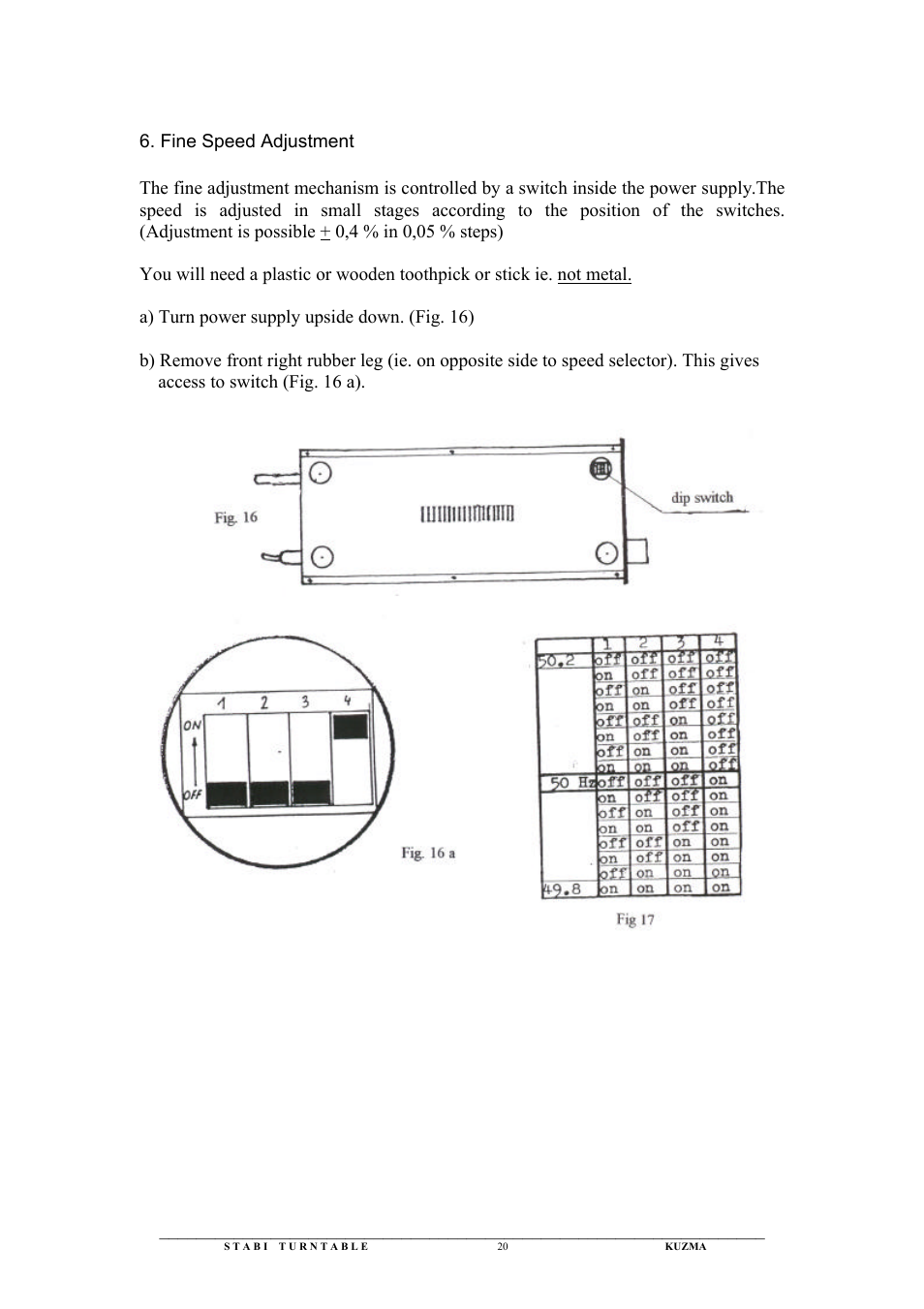 Kuzma Stabi User Manual | Page 20 / 29