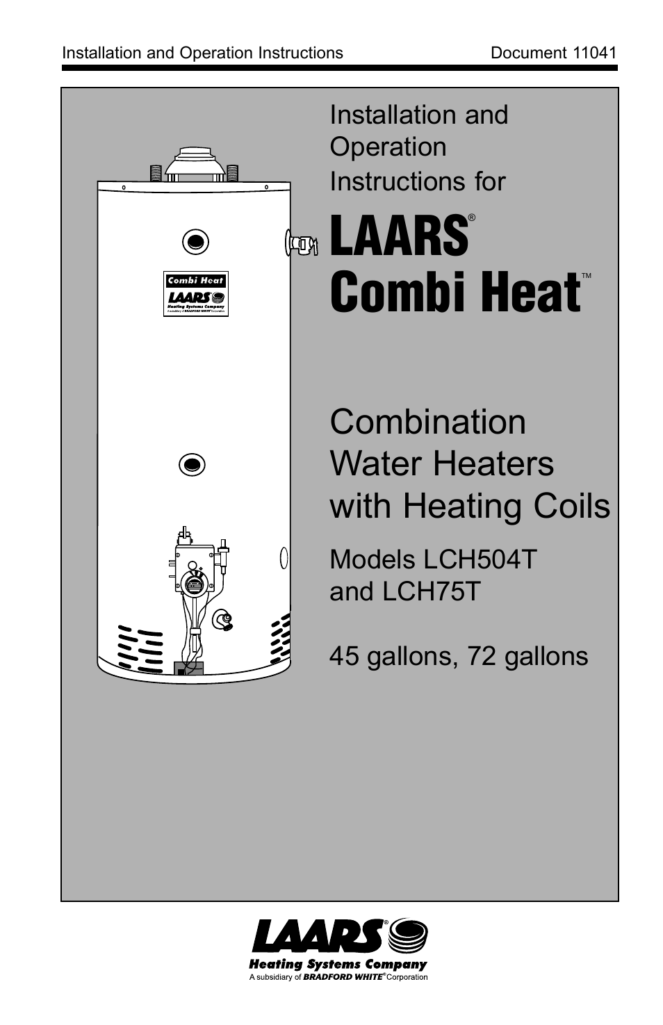 LAARS LCH75T - Installation Manual User Manual | 30 pages