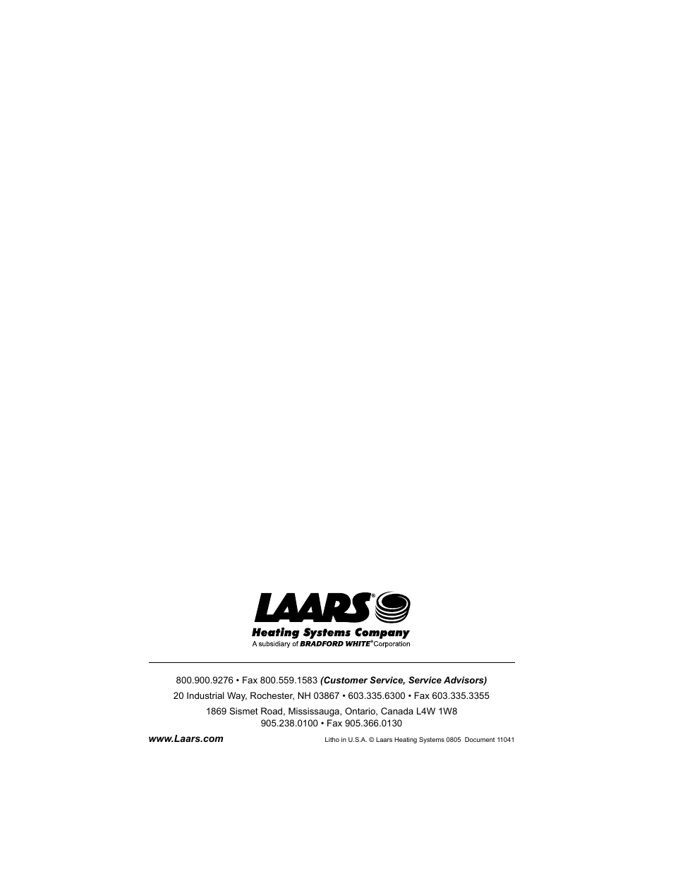 LAARS LCH75T - Installation Manual User Manual | Page 30 / 30