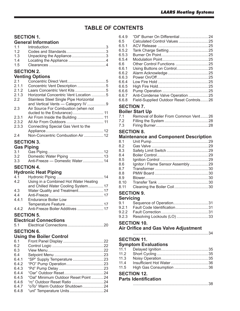 LAARS EBP 175 MBTU/h - Installation, Operation and Maintenance Instructions User Manual | Page 2 / 40