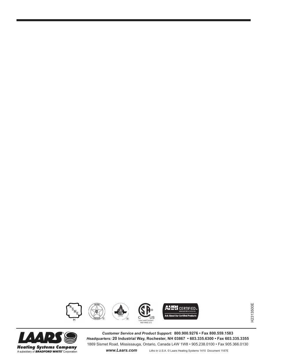 LAARS EBP 175 MBTU/h - Installation, Operation and Maintenance Instructions User Manual | Page 40 / 40