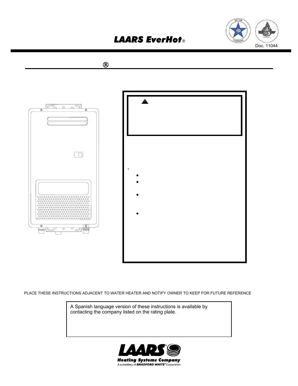 LAARS IGE-199C - Installation Manual User Manual | 44 pages