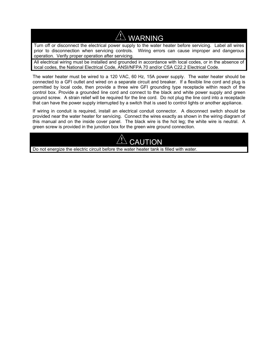 Warning, Caution | LAARS IGE-199C - Installation Manual User Manual | Page 21 / 44