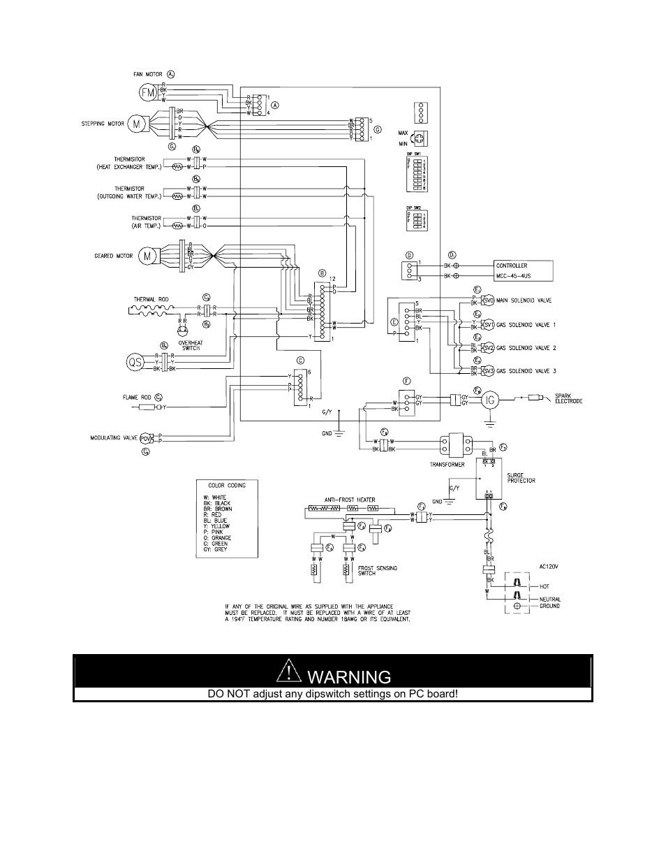 Wiring diagram, Warning | LAARS IGE-199C - Installation Manual User Manual | Page 22 / 44