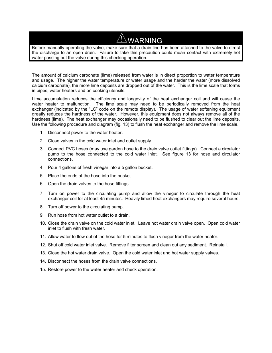 Warning | LAARS IGE-199C - Installation Manual User Manual | Page 36 / 44