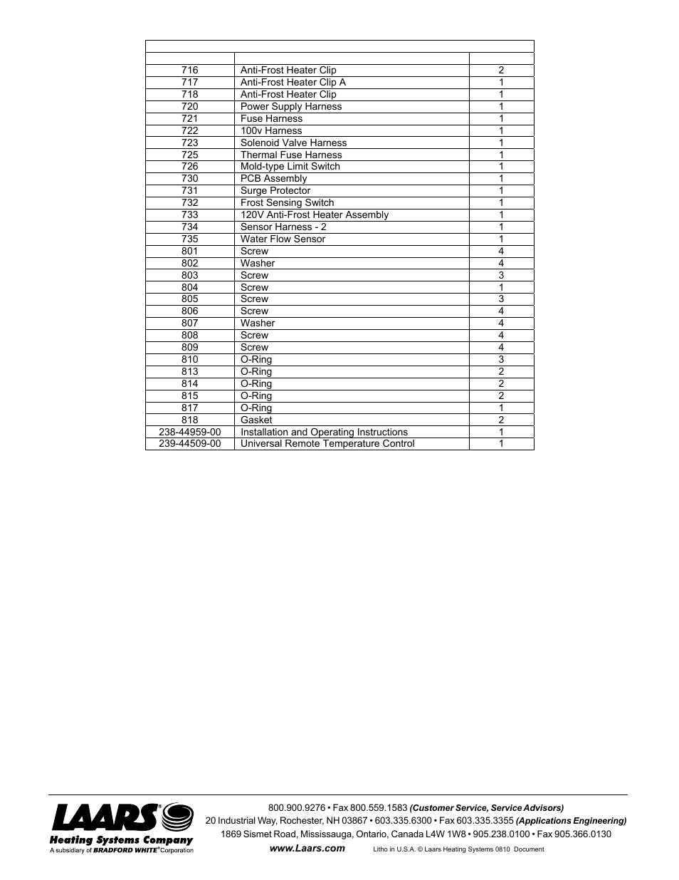 LAARS IGE-199C - Installation Manual User Manual | Page 44 / 44
