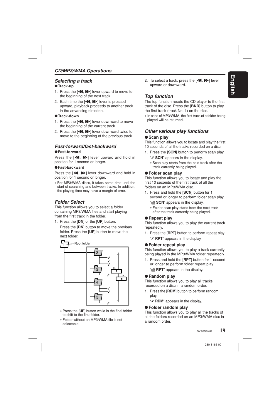 19 english | Clarion DXZ656MP User Manual | Page 19 / 29