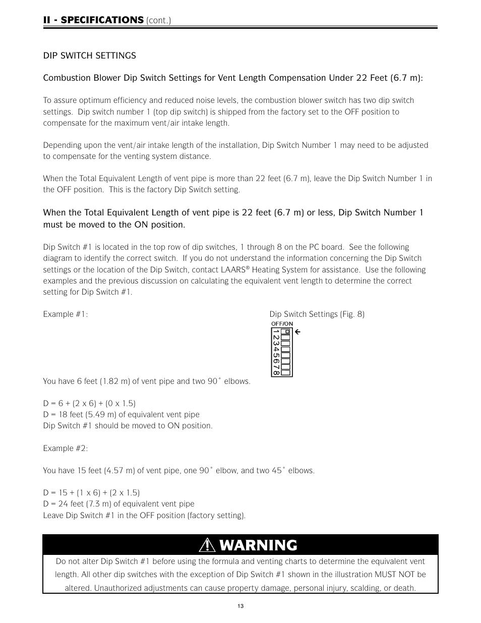 Warning | LAARS IGI-180C-5(N,X) - Service Manual User Manual | Page 13 / 64