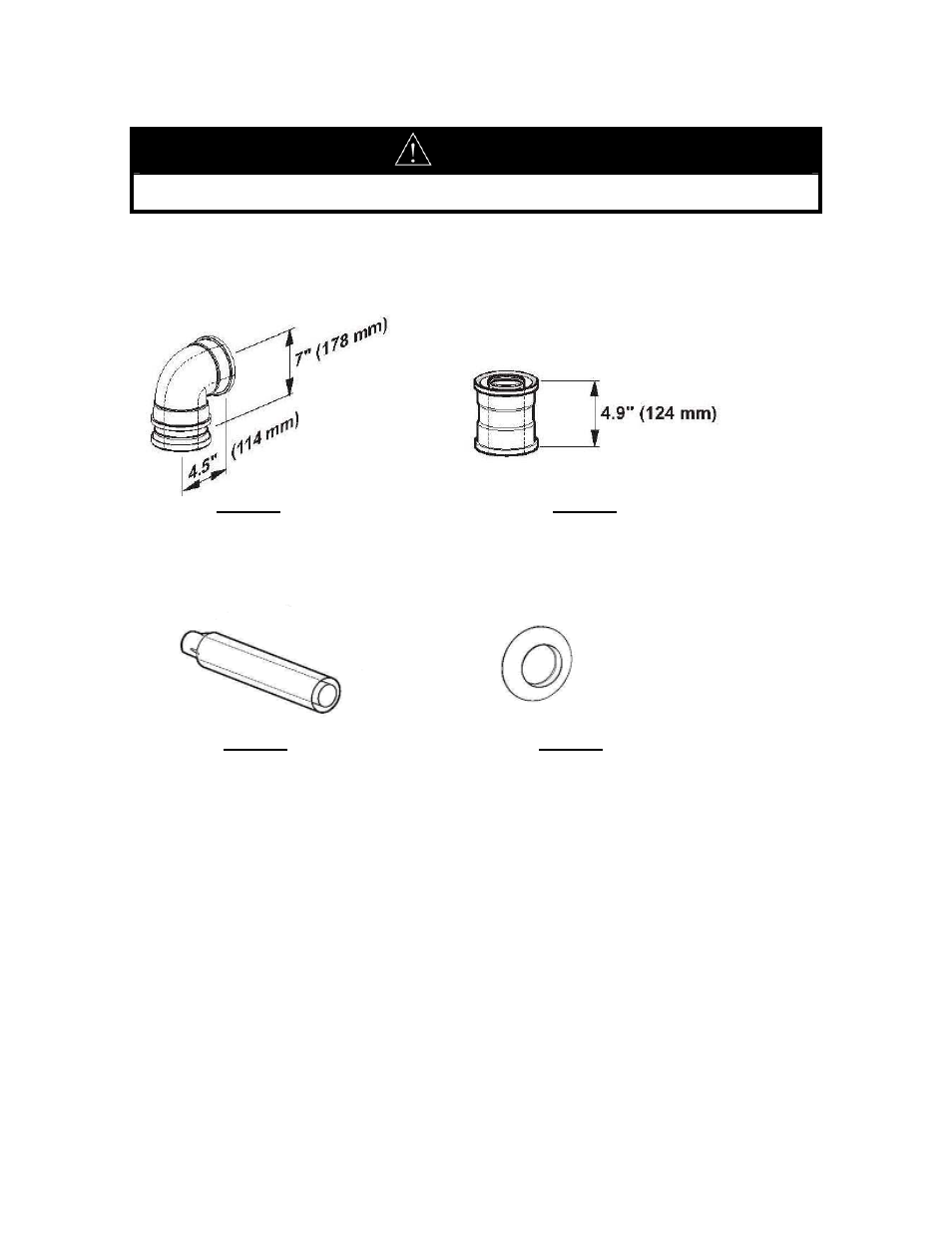 Warning, Parts & dimensions | LAARS EverHot (interior) Venting Components - Installation Manual User Manual | Page 6 / 16