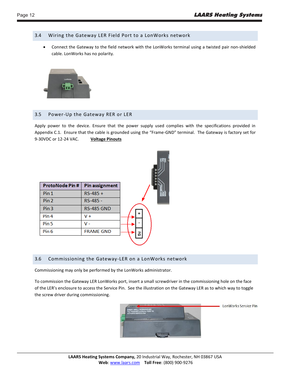 LAARS Gateway LER - Manual User Manual | Page 12 / 33