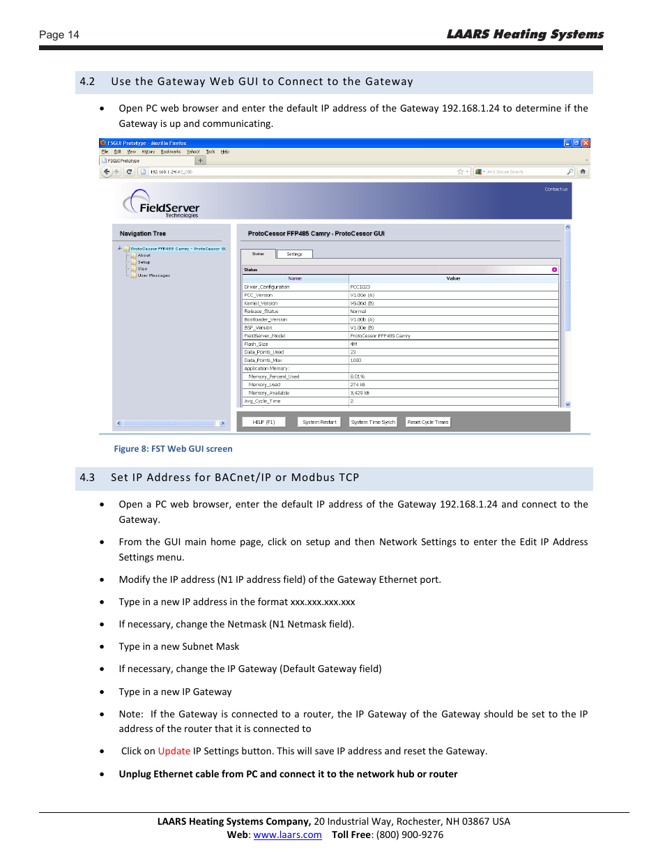 LAARS Gateway LER - Manual User Manual | Page 14 / 33