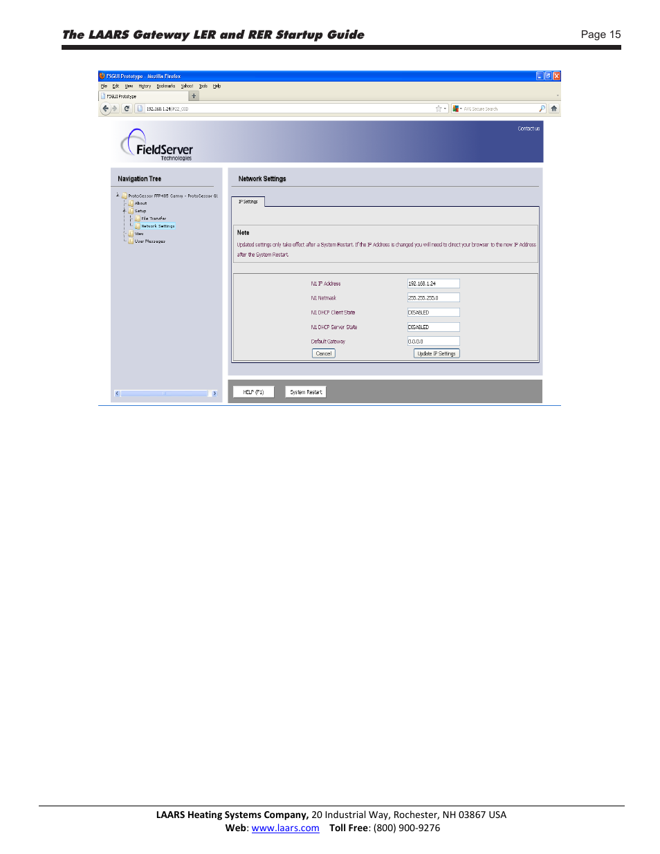 LAARS Gateway LER - Manual User Manual | Page 15 / 33
