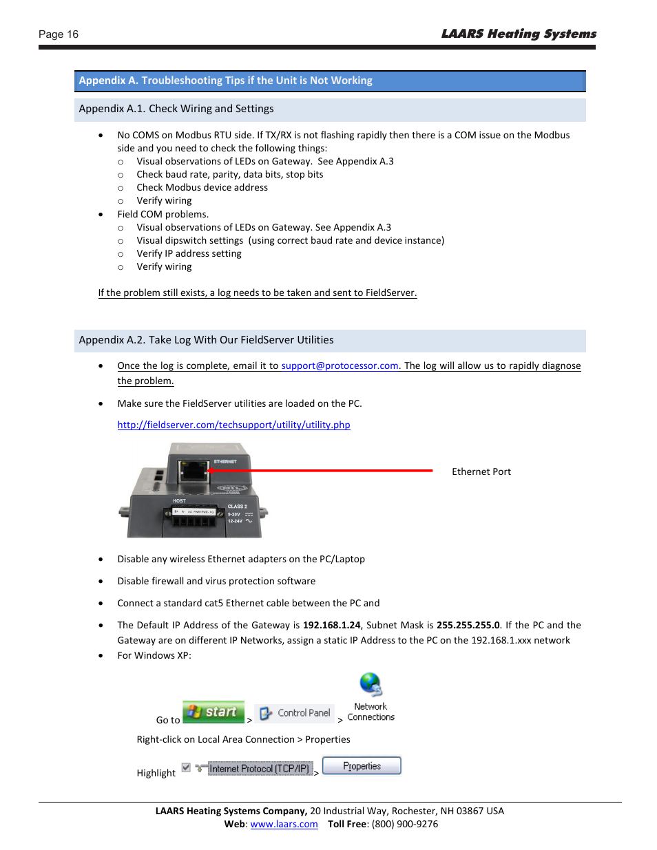 LAARS Gateway LER - Manual User Manual | Page 16 / 33