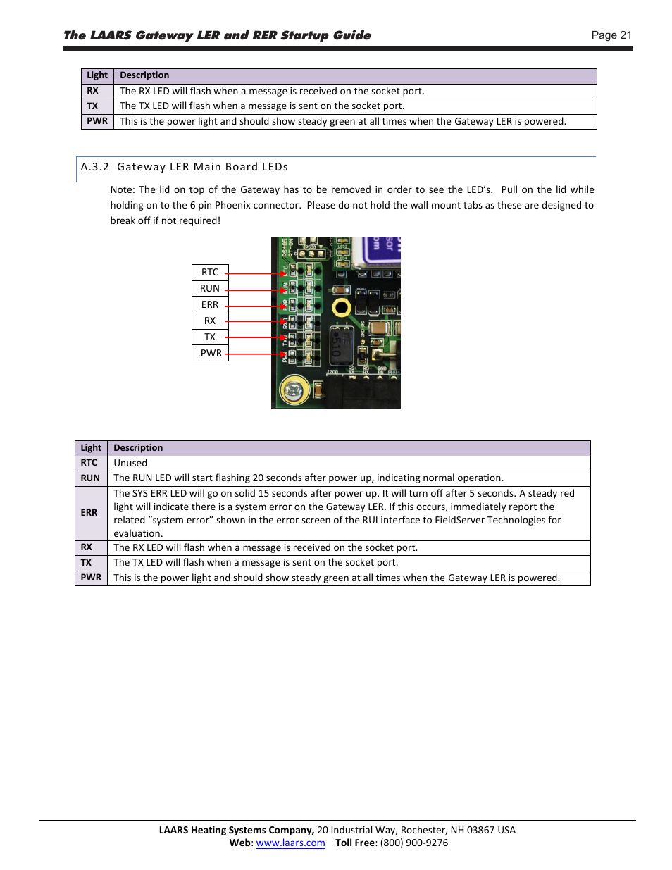LAARS Gateway LER - Manual User Manual | Page 21 / 33