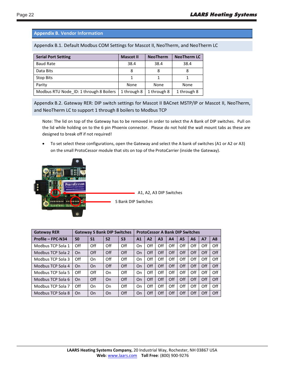 LAARS Gateway LER - Manual User Manual | Page 22 / 33
