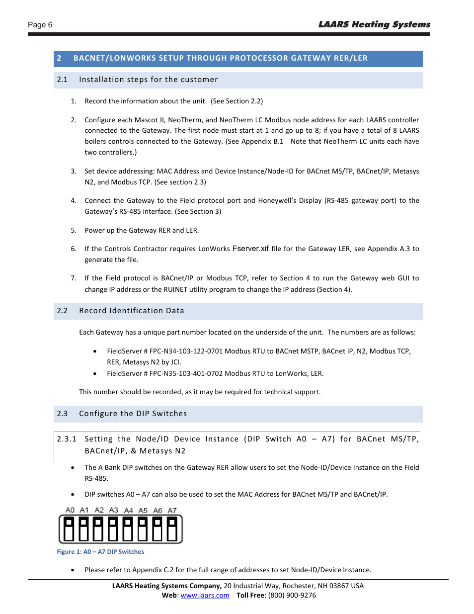 LAARS Gateway LER - Manual User Manual | Page 6 / 33