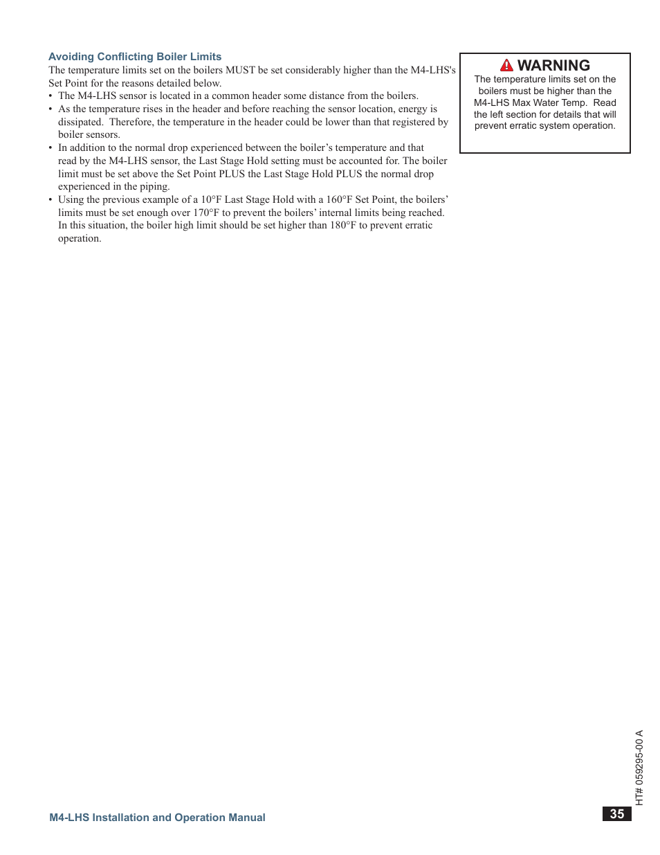 Warning | LAARS M4-LHS - Installation Manual User Manual | Page 35 / 55