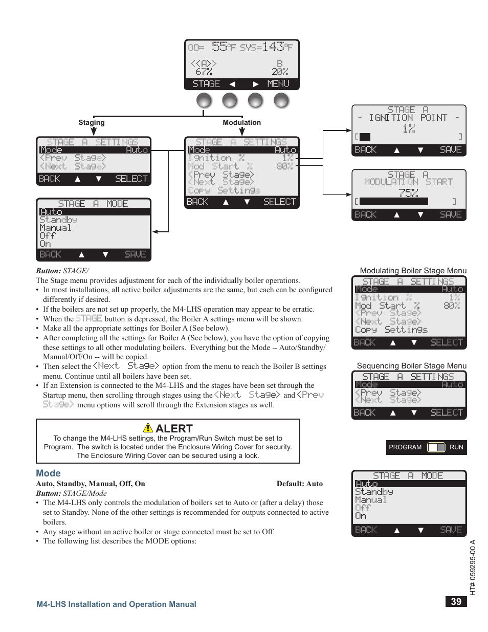Mode, M4-lhs, Alert | A b c d, Hybrid control mode | LAARS M4-LHS - Installation Manual User Manual | Page 39 / 55