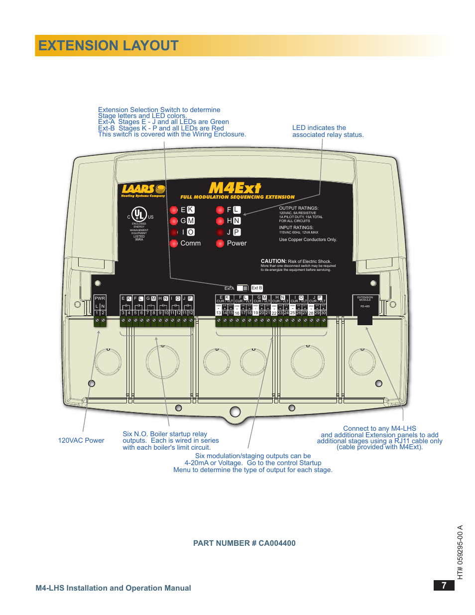 Extension layout, M4ext, M4-lhs installation and operation manual | LAARS M4-LHS - Installation Manual User Manual | Page 7 / 55