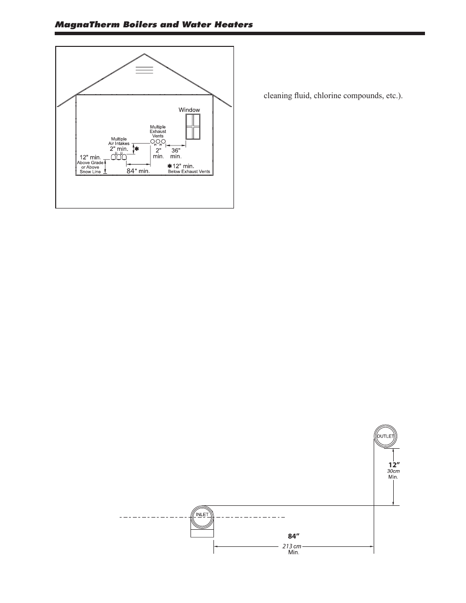 2 side wall combustion air terminal, 3 vertical vent terminal | LAARS MagnaTherm MGV - Installation, Operation and Maintenance Instructions User Manual | Page 17 / 104