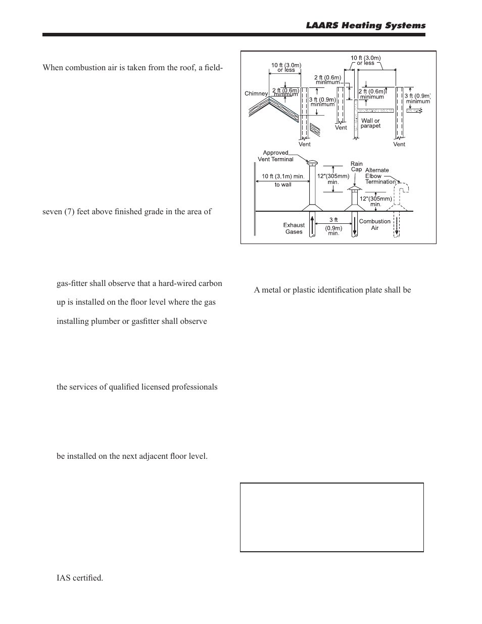 4 vertical combustion air terminal, 4 common vent test | LAARS MagnaTherm MGV - Installation, Operation and Maintenance Instructions User Manual | Page 18 / 104