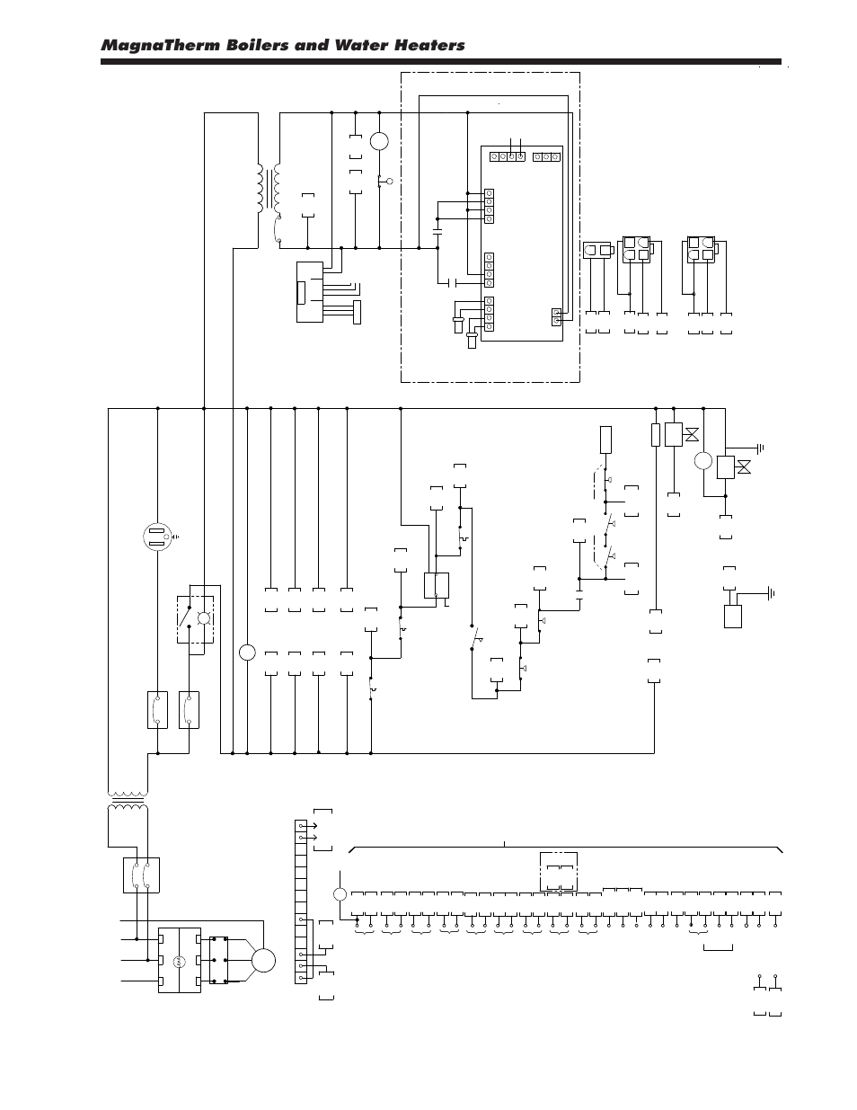 Three-phase ladder diagram, 7 ladder diagrams, Magnatherm boilers and water heaters | Page 37, Figure 19. three-phase ladder diagram, Field connections, La dder di a g ra m, mgt , 3 ph a se | LAARS MagnaTherm MGV - Installation, Operation and Maintenance Instructions User Manual | Page 41 / 104