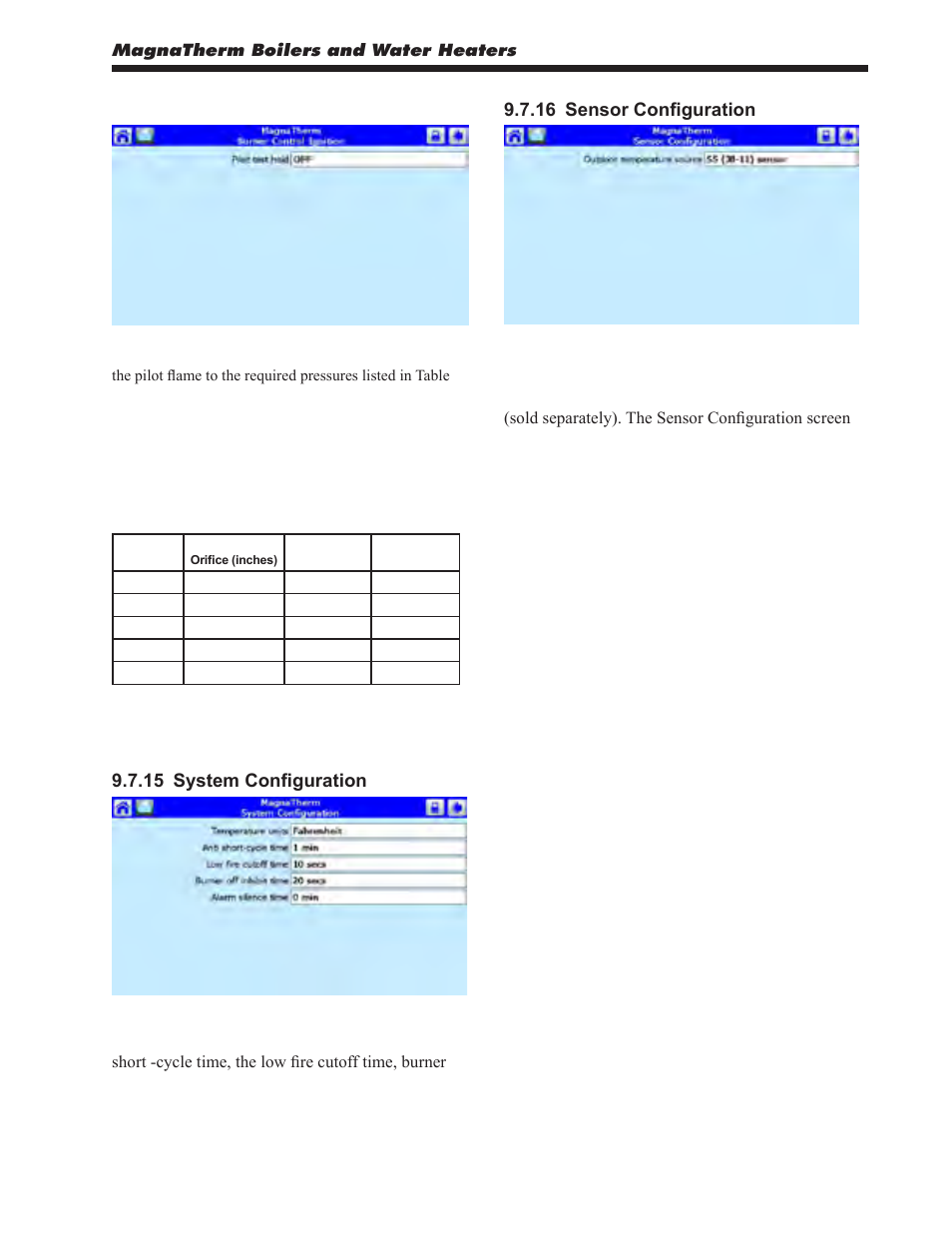 14 burner control ignition, 15 system configuration, 16 sensor configuration | LAARS MagnaTherm MGV - Installation, Operation and Maintenance Instructions User Manual | Page 53 / 104