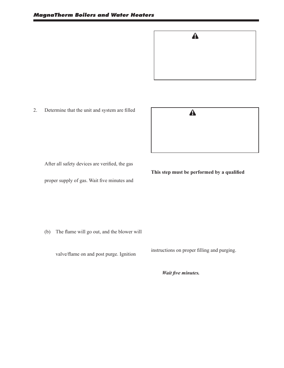 2 initial operation, 1 initial burner operation, 2 combustion setup procedure | 3 shutting down the magnatherm, 4 restarting the magnatherm | LAARS MagnaTherm MGV - Installation, Operation and Maintenance Instructions User Manual | Page 67 / 104