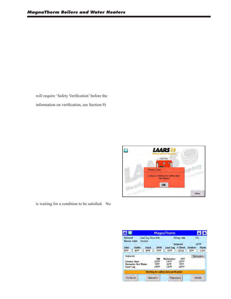 Section 12. troubleshooting, 1 lockouts, holds, and alerts, 1 responding to a lockout, hold, or alert | 2 viewing the lockout and alerthistories | LAARS MagnaTherm MGV - Installation, Operation and Maintenance Instructions User Manual | Page 71 / 104