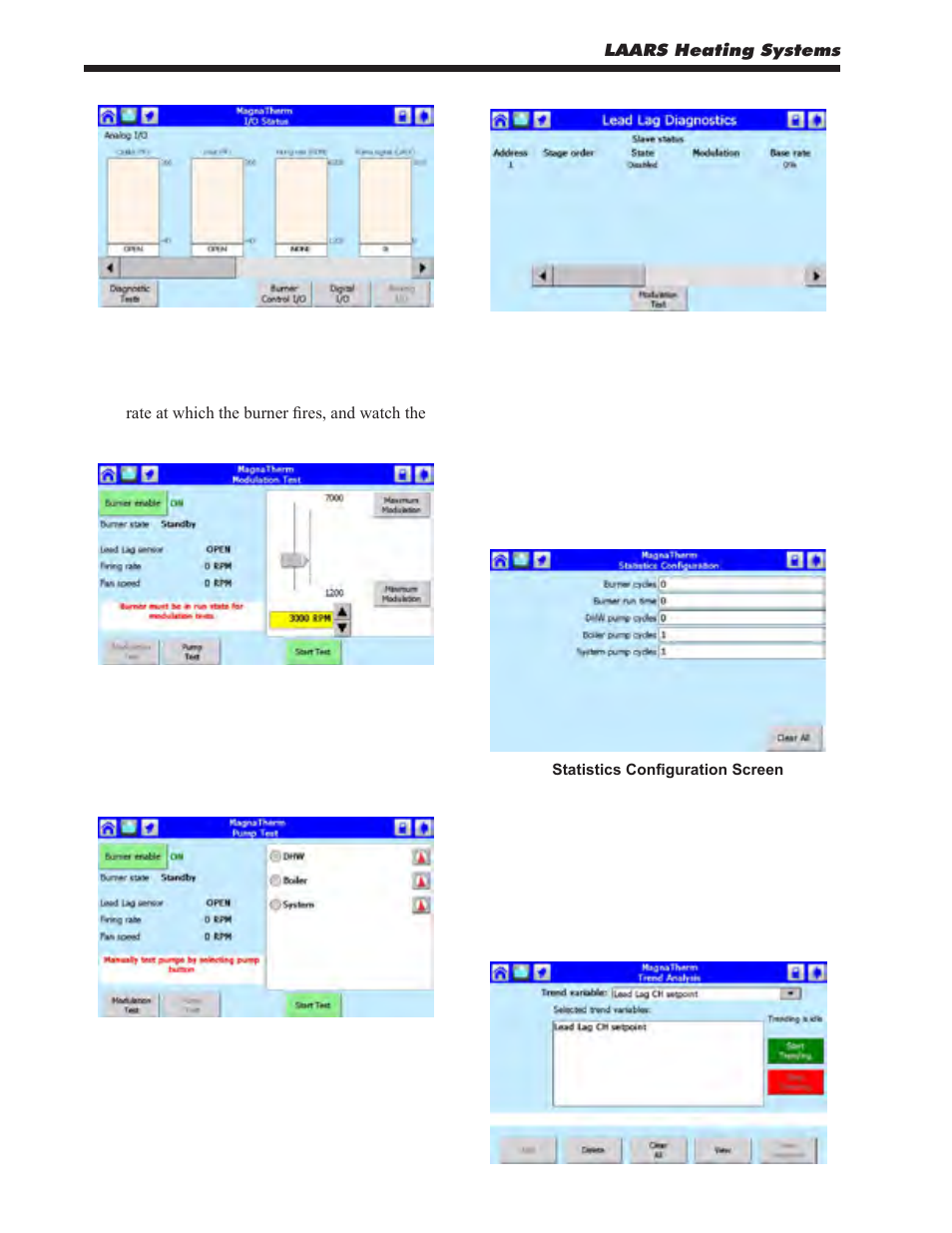 4 lead/lag slave diagnostics, 5 statistics, 6 analysis | LAARS MagnaTherm MGV - Installation, Operation and Maintenance Instructions User Manual | Page 88 / 104
