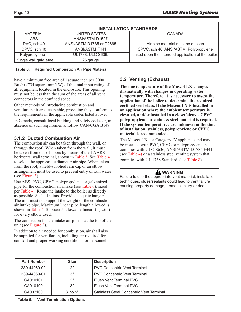 LAARS Mascot LX MLXC 175 MBH - Install and Operating Manual User Manual | Page 14 / 56