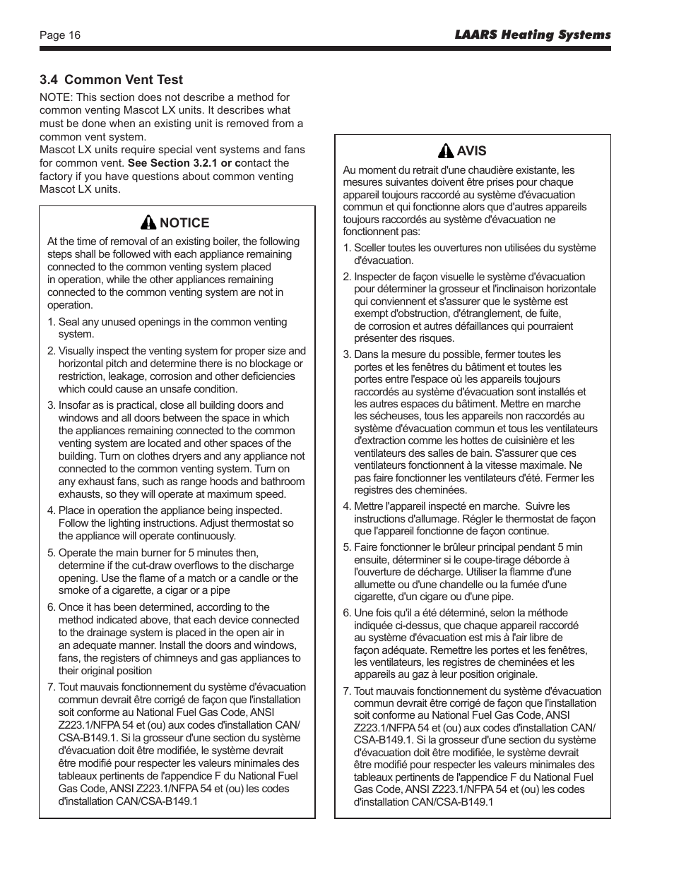 LAARS Mascot LX MLXC 175 MBH - Install and Operating Manual User Manual | Page 20 / 56