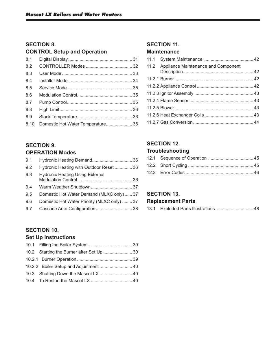 LAARS Mascot LX MLXC 175 MBH - Install and Operating Manual User Manual | Page 3 / 56