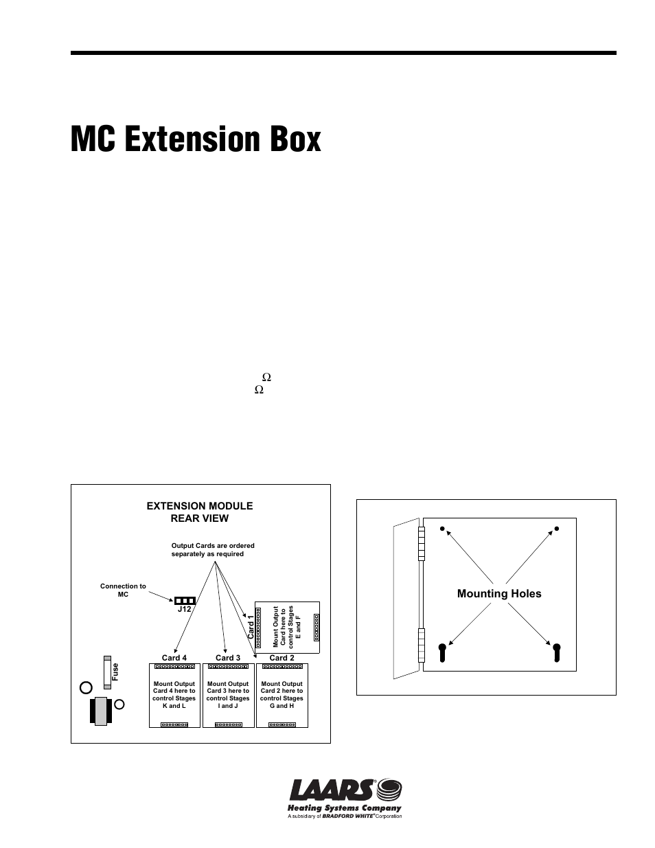 LAARS MC4EXT - Install and Operating Manual User Manual | 4 pages