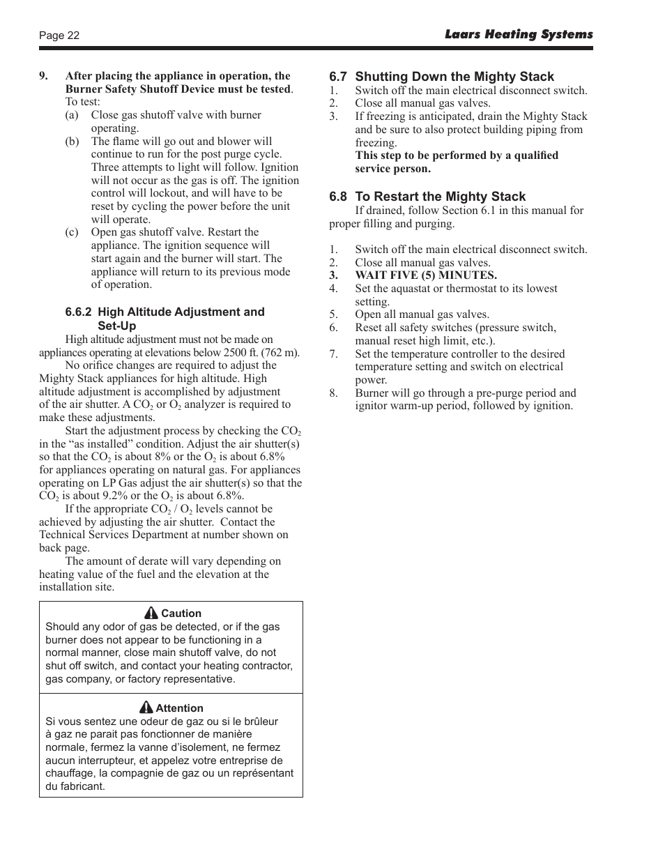 LAARS Mighty Stack MS-080 (Sizes 199, 300, 399) - Install and Operating Manual User Manual | Page 22 / 36