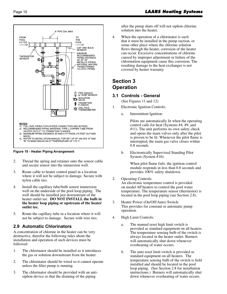 LAARS Mighty Therm AP (Sizes 500-1825) - Installation, Operation and Maintenance Instructions User Manual | Page 10 / 28