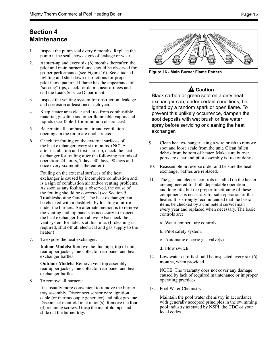 LAARS Mighty Therm AP (Sizes 500-1825) - Installation, Operation and Maintenance Instructions User Manual | Page 15 / 28