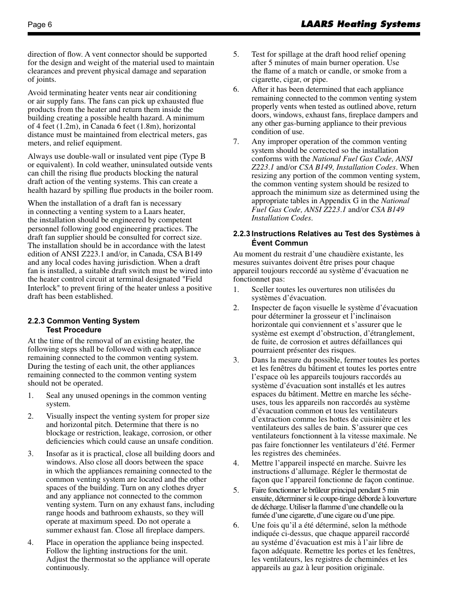 LAARS Mighty Therm AP (Sizes 500-1825) - Installation, Operation and Maintenance Instructions User Manual | Page 6 / 28