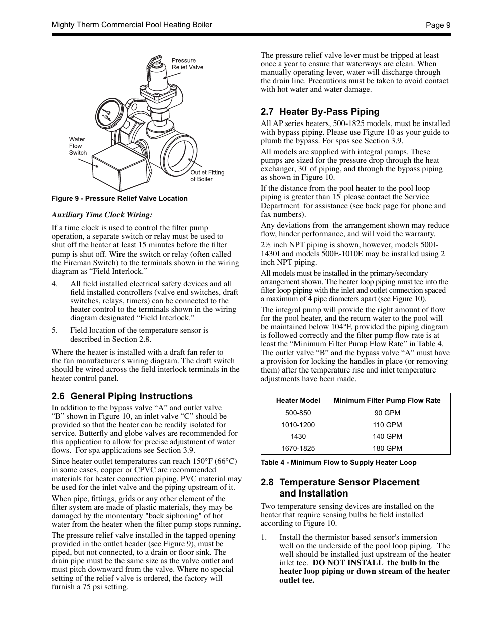 LAARS Mighty Therm AP (Sizes 500-1825) - Installation, Operation and Maintenance Instructions User Manual | Page 9 / 28