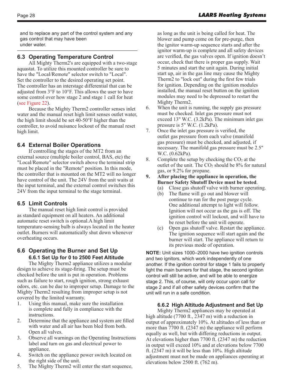 LAARS Mighty Therm2 MT2V (Sizes 500–2000 MBTU/h) - Install and Operating Manual User Manual | Page 28 / 40
