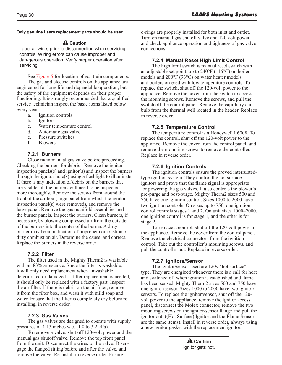 LAARS Mighty Therm2 MT2V (Sizes 500–2000 MBTU/h) - Install and Operating Manual User Manual | Page 30 / 40