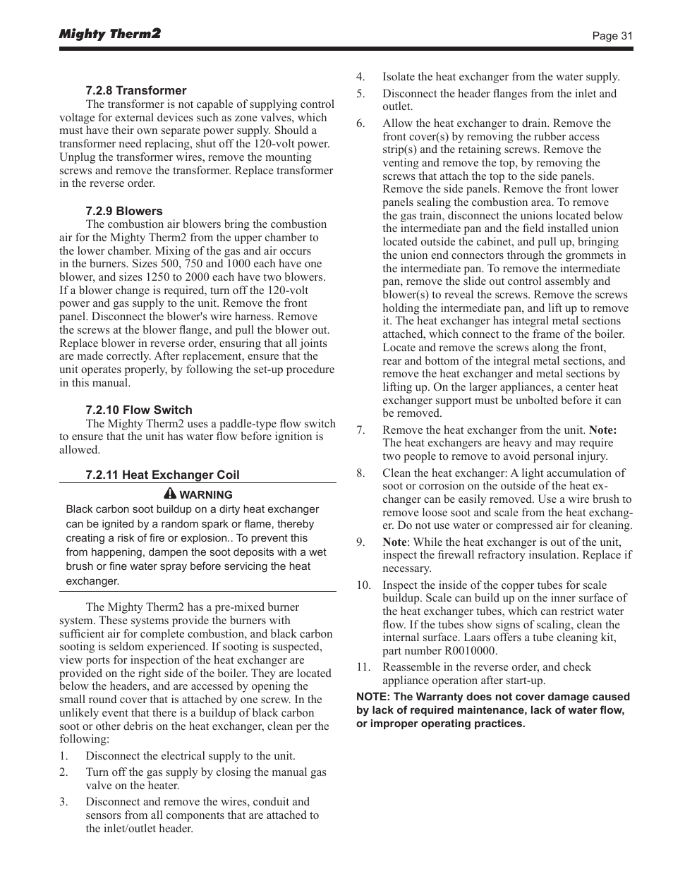 LAARS Mighty Therm2 MT2V (Sizes 500–2000 MBTU/h) - Install and Operating Manual User Manual | Page 31 / 40