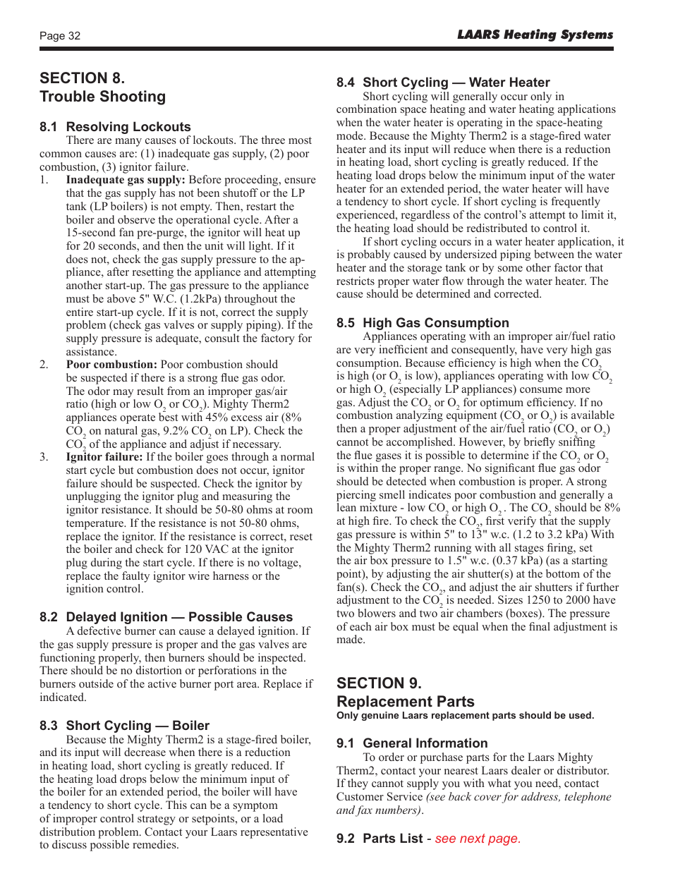 LAARS Mighty Therm2 MT2V (Sizes 500–2000 MBTU/h) - Install and Operating Manual User Manual | Page 32 / 40