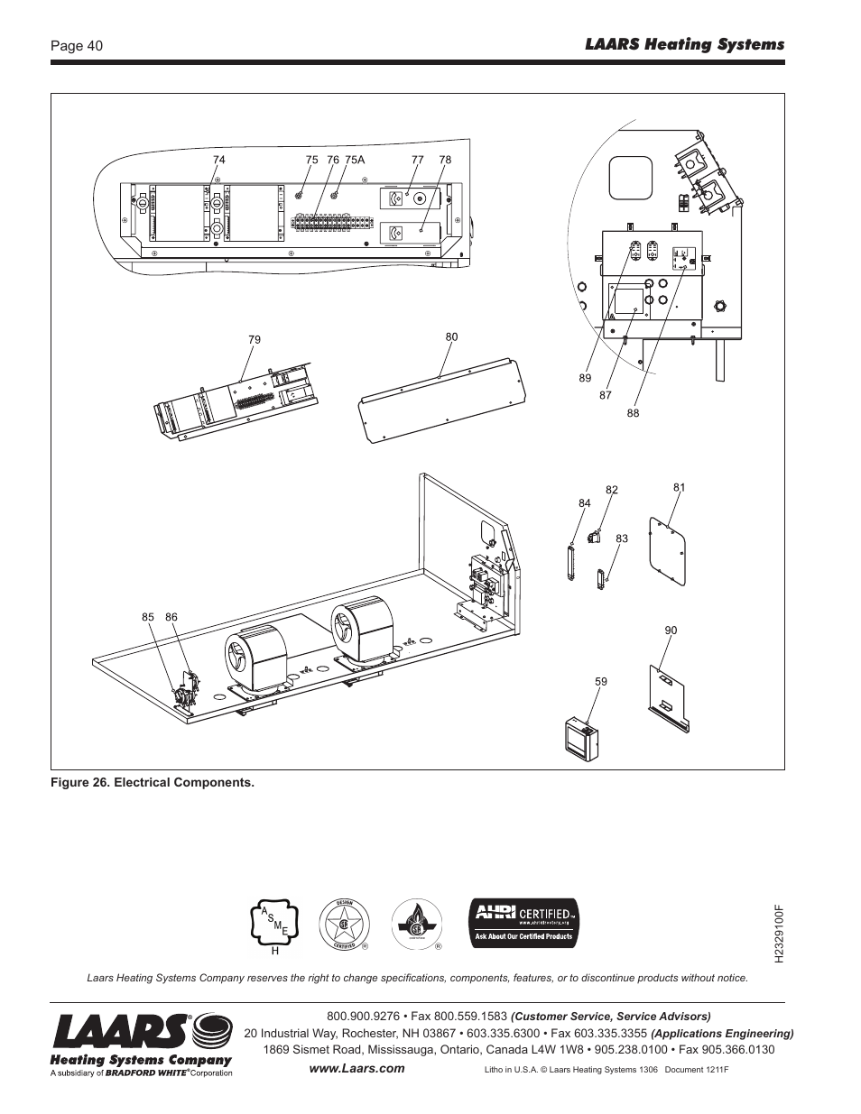 Laars heating systems | LAARS Mighty Therm2 MT2V (Sizes 500–2000 MBTU/h) - Install and Operating Manual User Manual | Page 40 / 40