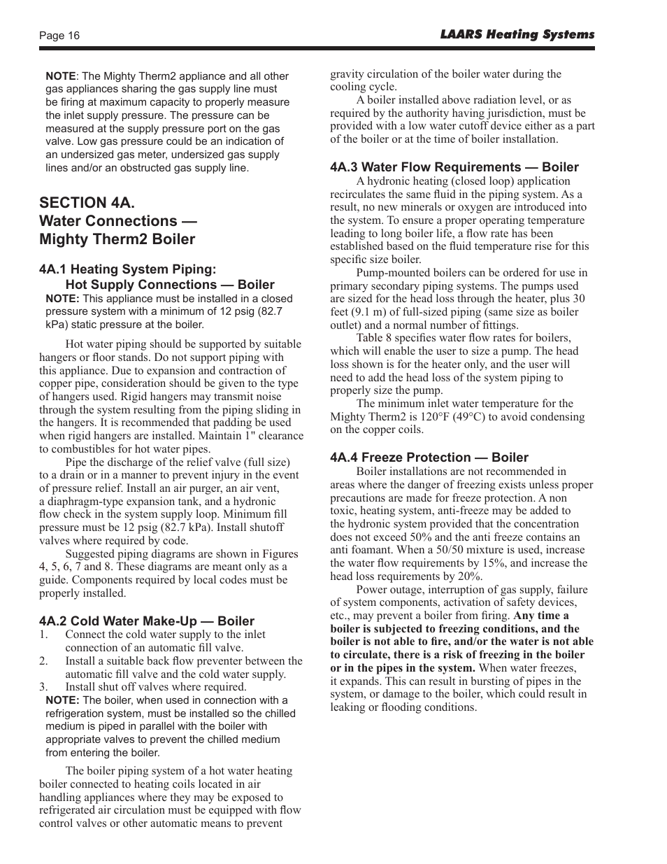 LAARS Mighty Therm2 MT2V (Sizes 200, 300, 400) - Install and Operating Manual User Manual | Page 16 / 42